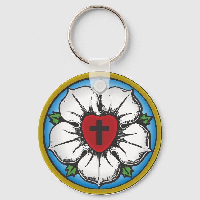 Lutheran Rose Key Ring (Front)