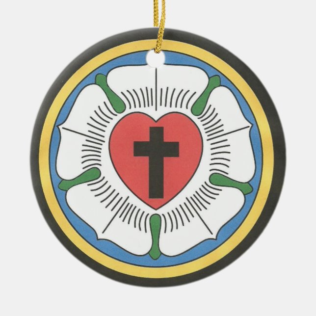 Lutheran Seal Ceramic Tree Decoration (Front)