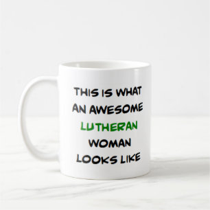 lutheran woman, awesome coffee mug