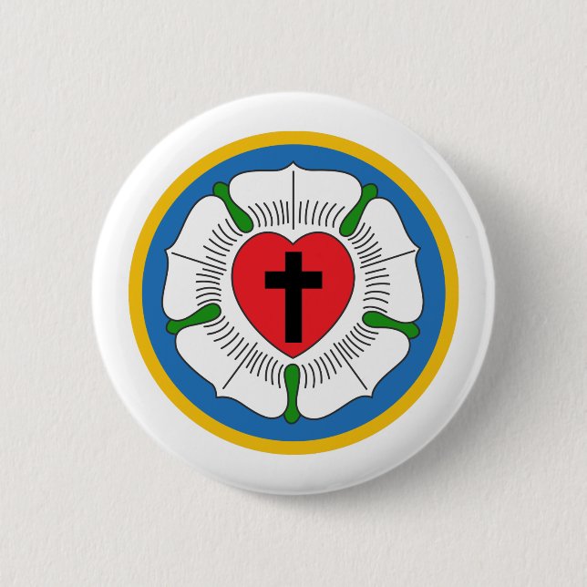 Luthers Rose 6 Cm Round Badge (Front)