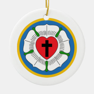 Luthers Rose Ceramic Tree Decoration