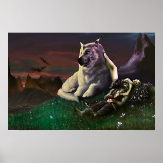 Luthien tends Beren Poster (Front)