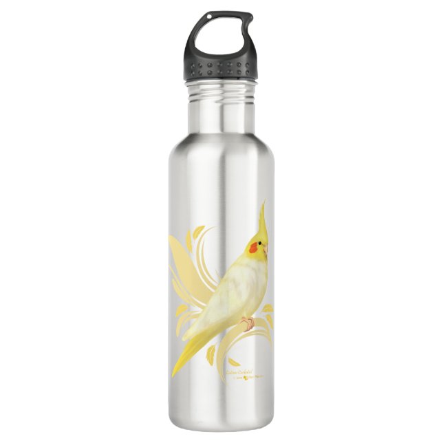 Lutino Cockatiel 710 Ml Water Bottle (Front)