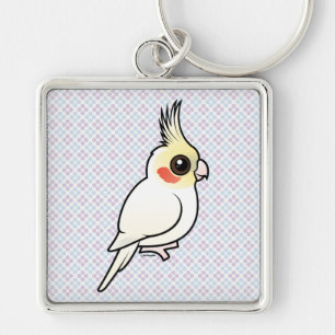 Lutino Cockatiel Key Ring