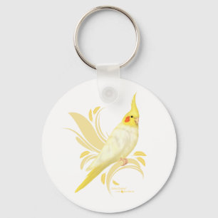 Lutino Cockatiel Key Ring