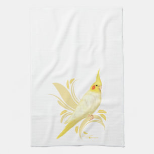 Lutino Cockatiel Tea Towel