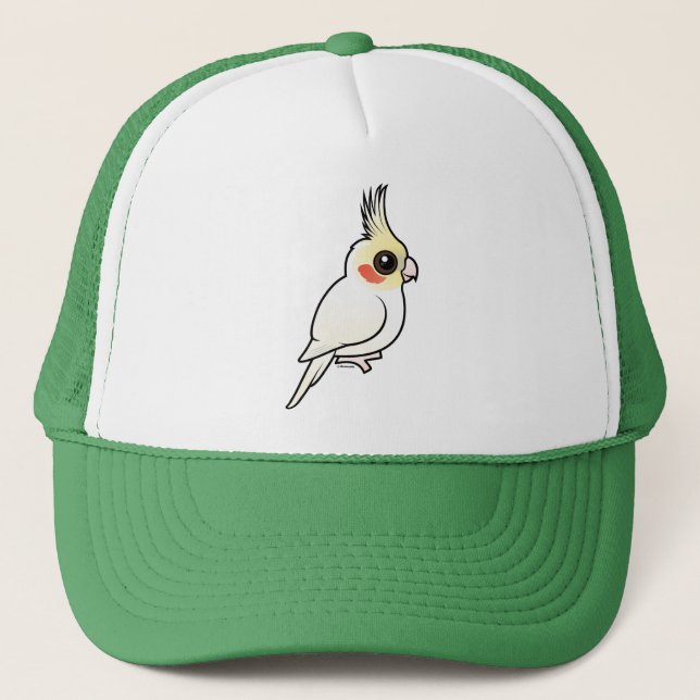 Lutino Cockatiel Trucker Hat (Front)