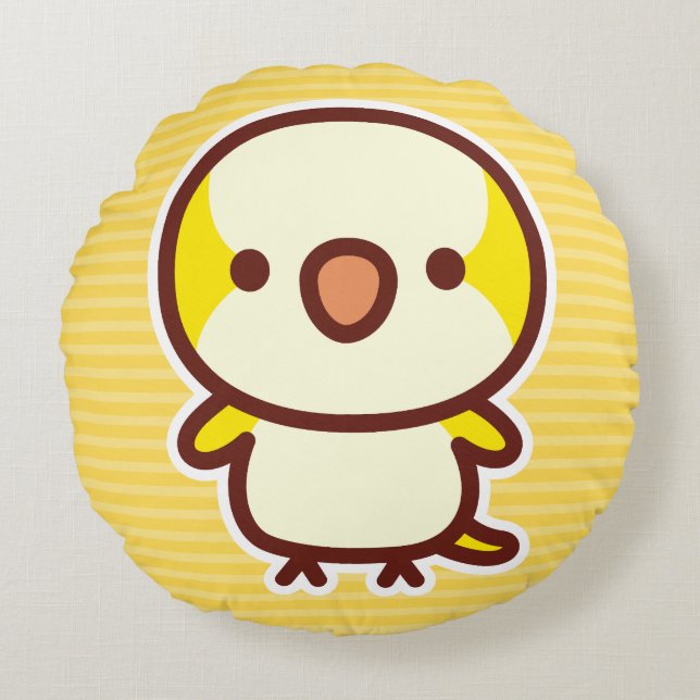 lutino Monk parakeet Round Cushion (Front)