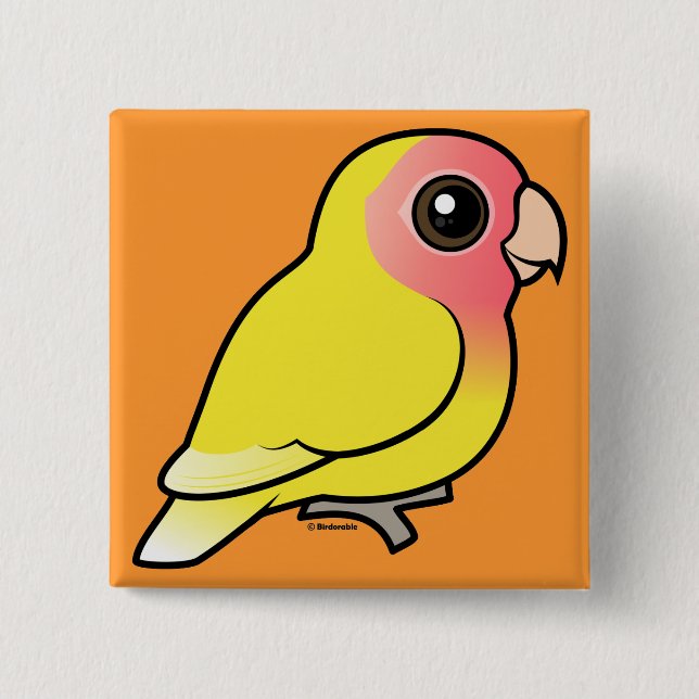 Lutino Peach-faced Lovebird 15 Cm Square Badge (Front)
