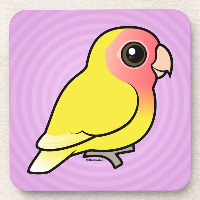 Lutino Peach-faced Lovebird Coaster (Front)