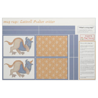 Luttrell Psalter Critter DIY Mug Rugs Fabric