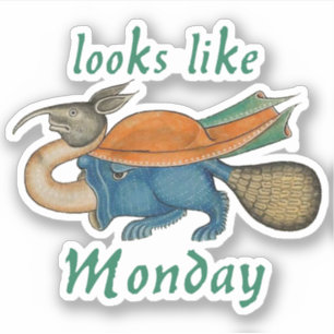 Luttrell Psalter Monday Vinyl Sticker
