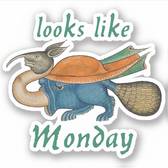 Luttrell Psalter Monday Vinyl Sticker (Front)