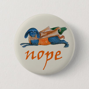 Luttrell Psalter "Nope" 6 Cm Round Badge