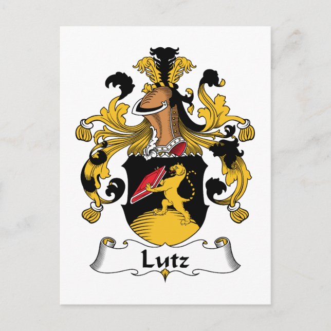 Lutz Family Crest Postcard (Front)