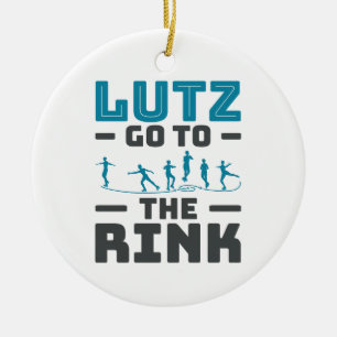 Lutz Go to the Rink Figure Skating Skater Men Ceramic Tree Decoration