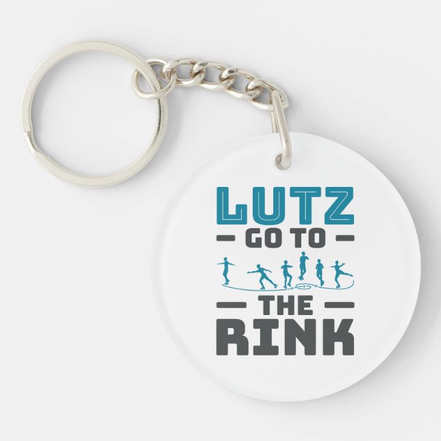 Lutz Go to the Rink Figure Skating Skater Men Key Ring (Front)