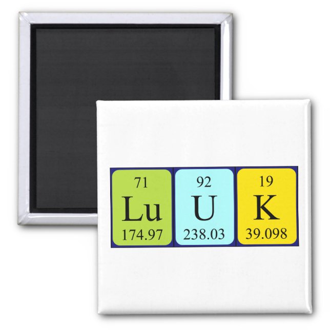Luuk periodic table name magnet (Front)