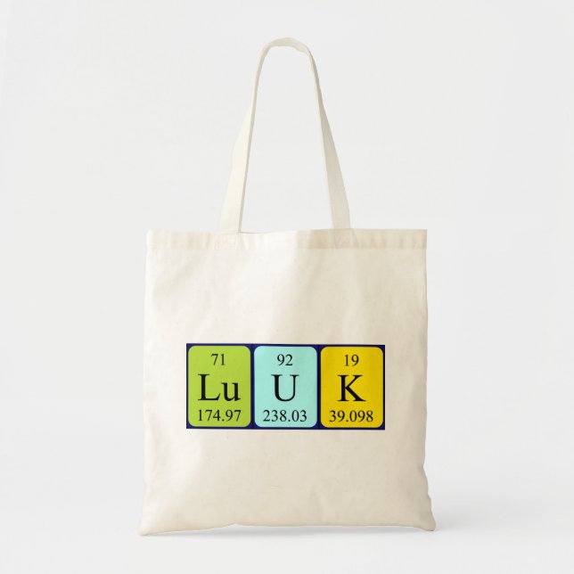 Luuk periodic table name tote bag (Front)