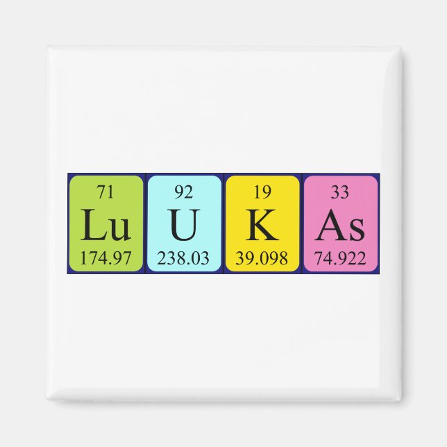 Luukas periodic table name magnet (Front)