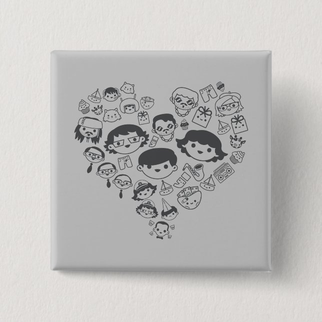 Luv 15 Cm Square Badge (Front)