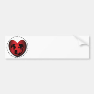 Luv-A-Bull American Bulldog Pit Bull Heart Bumper Sticker