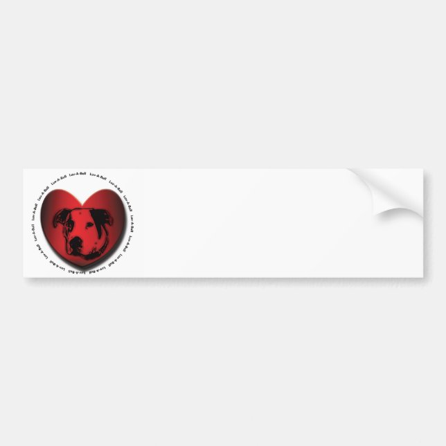 Luv-A-Bull American Bulldog Pit Bull Heart Bumper Sticker (Front)
