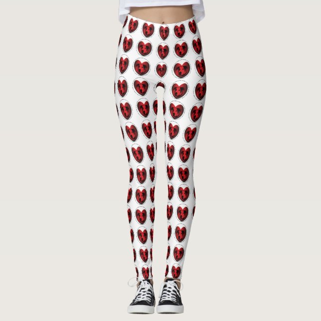 Luv-A-Bull American Bulldog Pit Bull Heart Leggings (Front)
