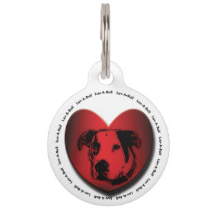 Luv-A-Bull American Bulldog Pit Bull Heart Pet Tag