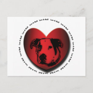 Luv-A-Bull American Bulldog Pit Bull Heart Postcard