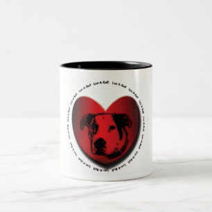 Luv-A-Bull American Bulldog Pit Bull Heart Two-Tone Coffee Mug