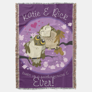 Luv Birds Owls Burbs of a Feather Forever Throw