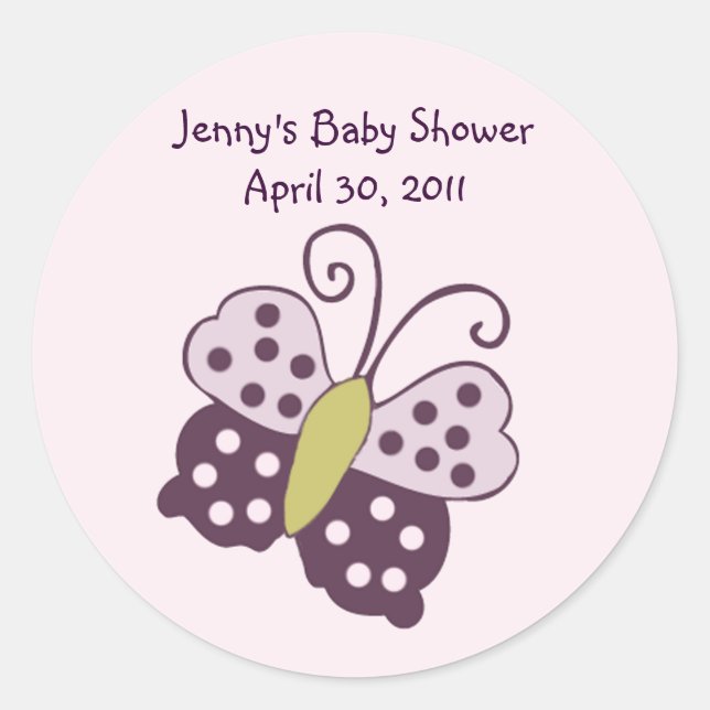 Luv Bug/Ladybug/Butterfly Sticker/Label/Seal Classic Round Sticker (Front)