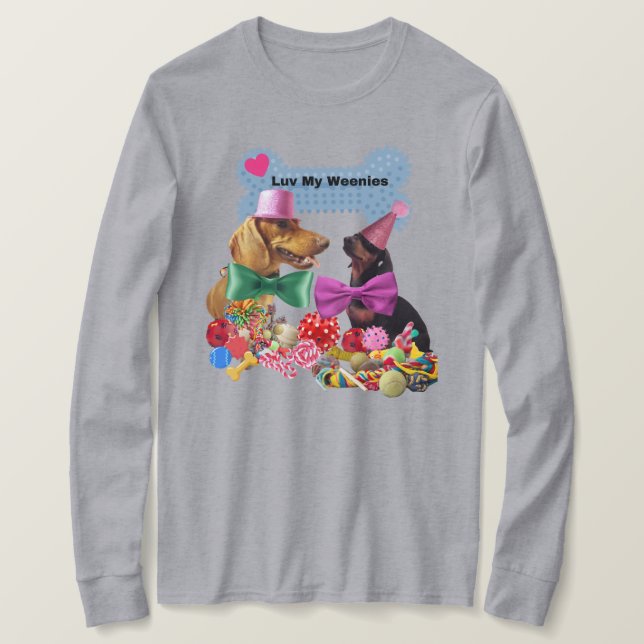 Luv My Weenies Ladies Long sleeve TShirt (Design Front)