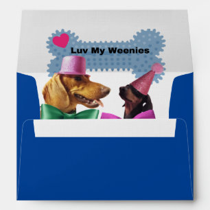 Luv My Weenies Matching Blue Envelopes