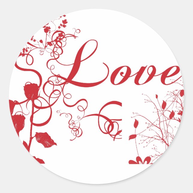 luv n roses classic round sticker (Front)
