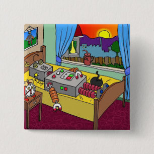 Luv U ❤️ Luv Me Robbie Robot Sleeping Square B 15 Cm Square Badge
