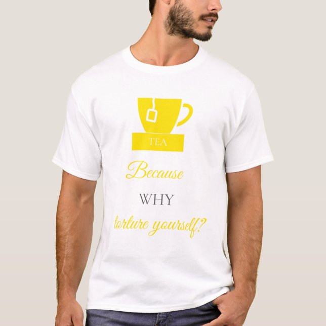 LUVACUPPA (Yellow + Grey) Basic T-Shirt (Front)