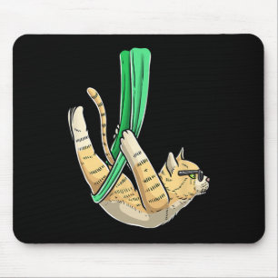 Luvaerialmal Aerial Cat Yoga , Small, Black  Mouse Mat