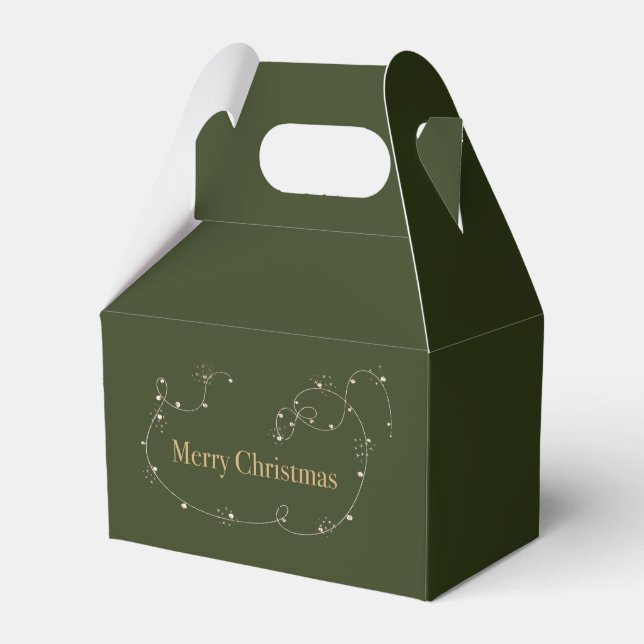 Lux Christmas Sleigh Ride Lights on Green Favour Box (Front Side)