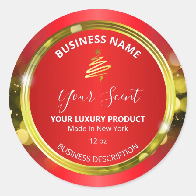 Lux Christmas Sparkles Red And Gold Product Labels (Front)