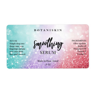 Lux Cotton Candy Glitter Face Serum Labels