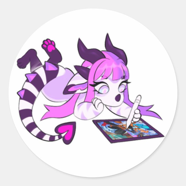 Lux drawin classic round sticker (Front)