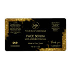 Lux Glitter Black Gold Hair Face Serum Label