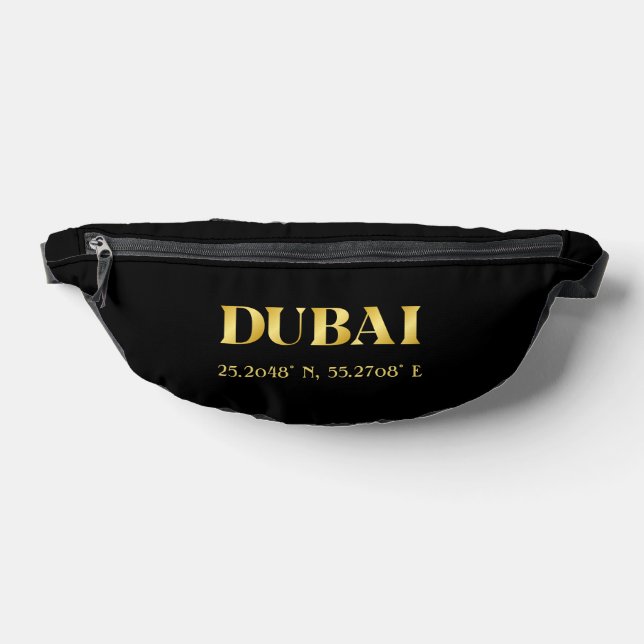 Lux Gold Dubai Latitude & Longitude Bum Bags (Lay Down)