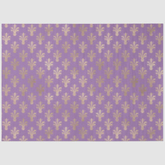 Lux Gold Fleur de Lis and Amethyst  Tissue Paper