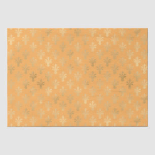 Lux Gold Fleur de Lis and Marigold Tissue Paper