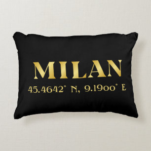 Lux Gold Milan Latitude & Longitude Black  Decorative Cushion