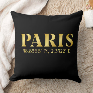 Lux Gold Paris Latitude & Longitude Cushion