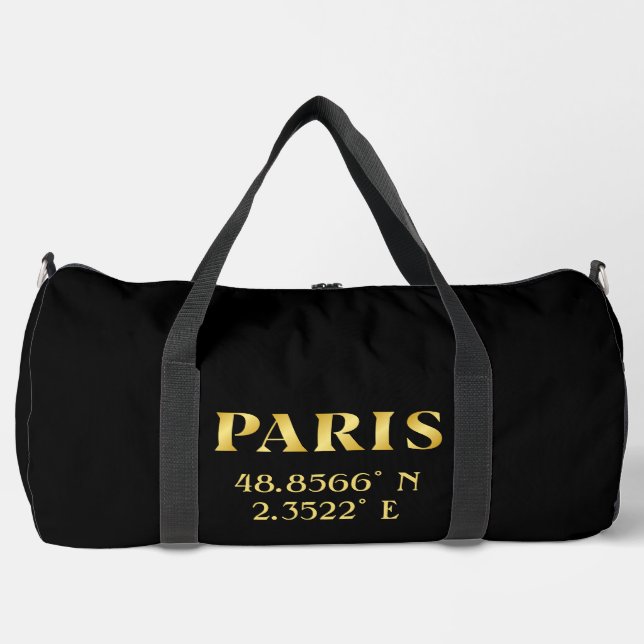 Lux Gold Paris Latitude & Longitude Duffel Bag (Front)